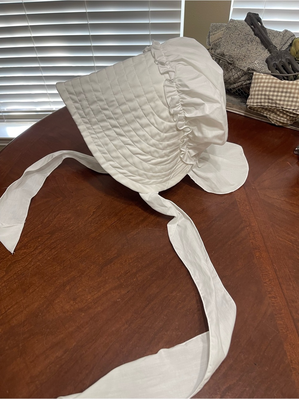 Vintage quilted Bonnet brim & neck shade  Sunbonnet Victorian prairie